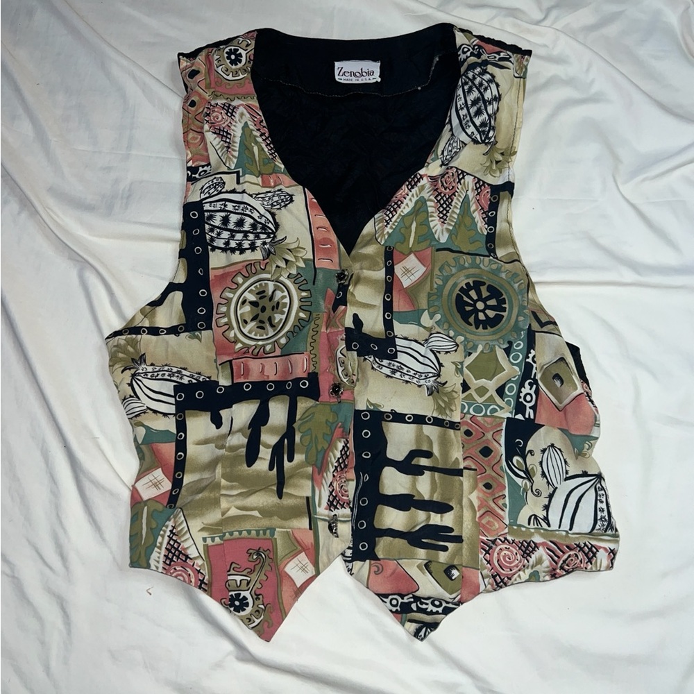 Vintage Western Multicolor Patterned Vest